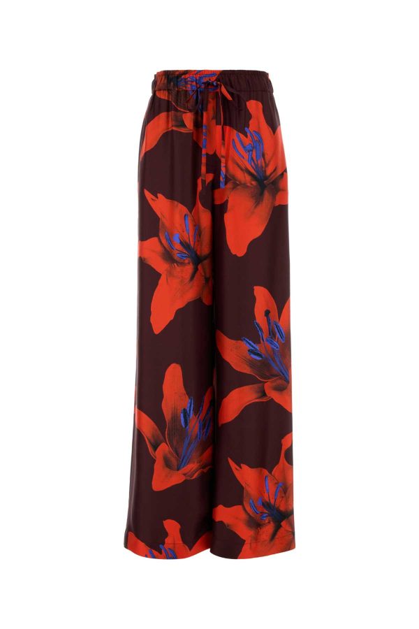 Alexander McQueen Printed Satin Wide-leg Pant