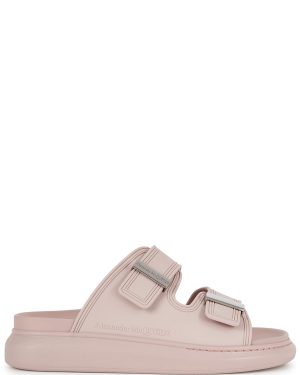 Alexander Mcqueen Black Rubber Sliders - Rose - 2