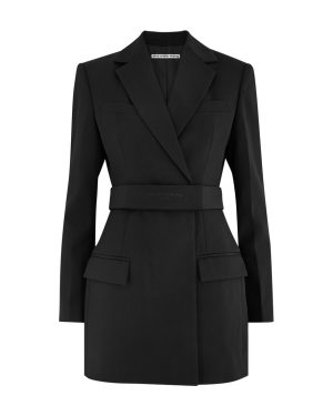 Alexander Wang Belted Wool Mini Blazer Dress - Black - 8 (UK12 / M)