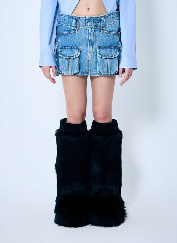 Alexander Wang Cargo Denim Mini Skirt - Woman Skirts Blue 27