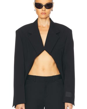 Alexander Wang Cropped Blazer in Black - Black. Size 8 (also in ).