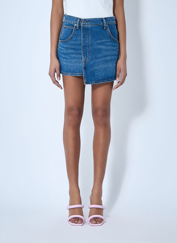 Alexander Wang Deconstructed Wrap Mini Skirt - Woman Skirts Blue 26