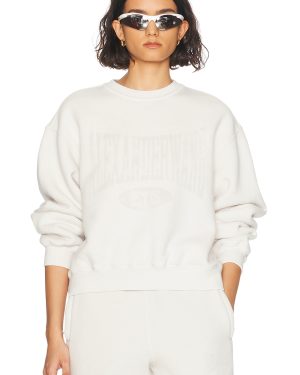 Alexander Wang Graphic Crewneck Sweatshirt in Dirty White - White. Size L (also in M, S, XS).