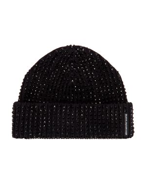 Alexander Wang Hotfix Rib Beanie in Black - Black. Size all.