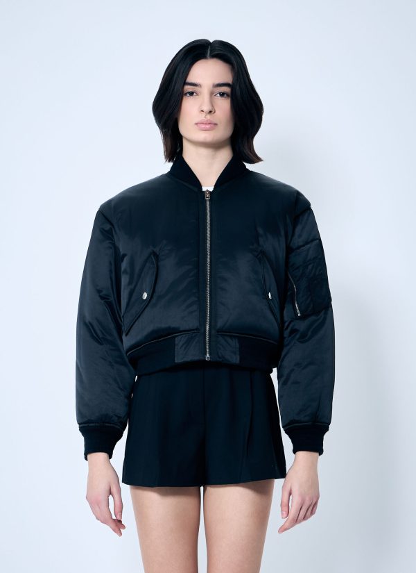 Alexander Wang Logo Embroidered Bomber Jacket - Woman Jackets Black L