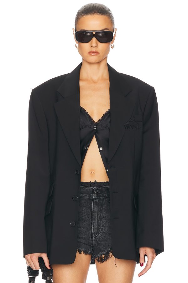 Alexander Wang Oversized Blazer in Black - Black. Size L (also in M, XS).