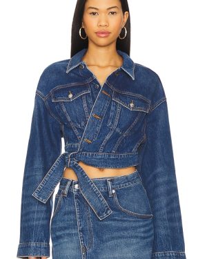 Alexander Wang Wrapped Trucker Jacket in Blue. Size M.