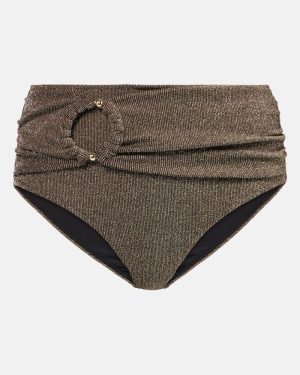 Alexandra Miro Dorit high-rise lame bikini bottoms