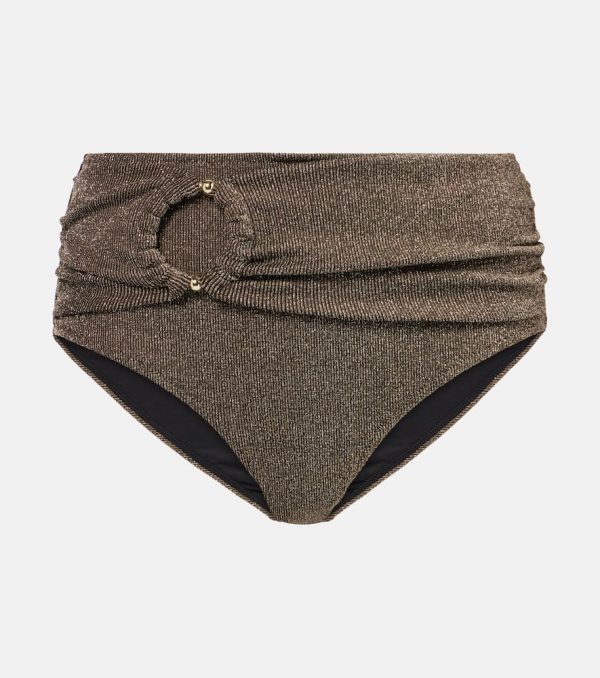 Alexandra Miro Dorit high-rise lame bikini bottoms