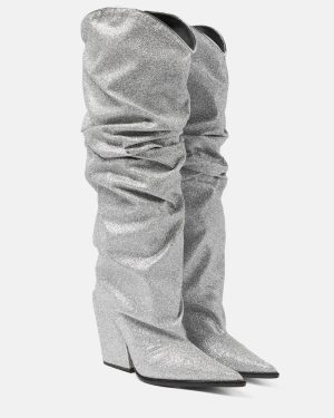 Alexandre Vauthier Glitter knee-high boots