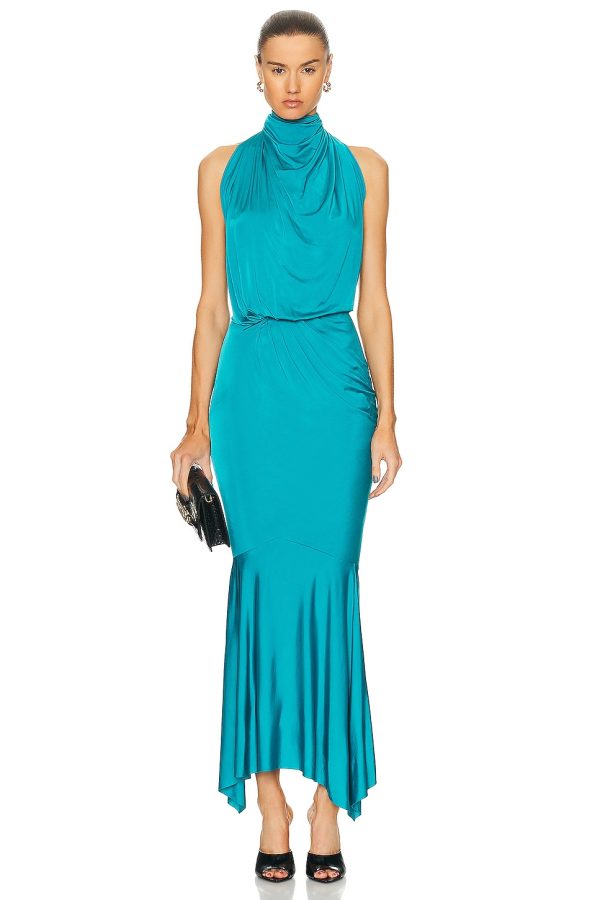 Alexandre Vauthier Maxi Dress in Zenith Blue - Teal. Size 40 (also in 42).