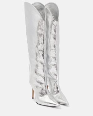 Alexandre Vauthier Metallic leather over-the-knee boots
