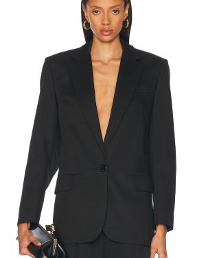 Alexandre Vauthier Satin Tailoring Blazer in Black - Black. Size 34 (also in 36, 38, 40, 42, 44).
