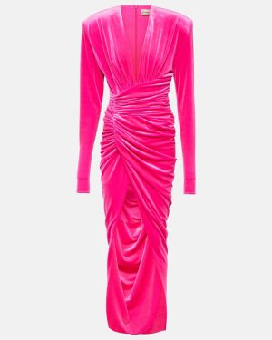 Alexandre Vauthier Velvet draped midi dress
