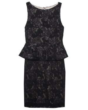 Alice + Olivia Black Lace Josephine Peplum Dress S