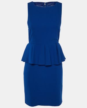 Alice + Olivia Blue Crepe Sleeveless Peplum Mini Dress M