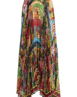 Alice + Olivia Katz Printed Pleated Chiffon Maxi Skirt - Multicoloured 1 - 8 (UK12 / M)