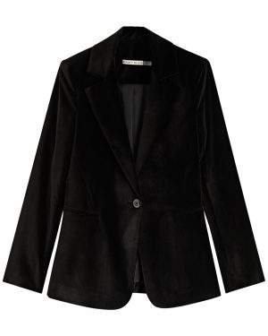 Alice + Olivia Macey Velvet Blazer - Black - 4 (UK8 / S)
