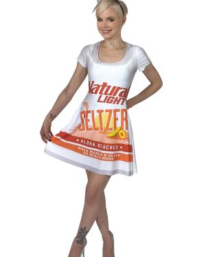 Aloha Beaches Natural Light Seltzer Skater Dress Fancy Dress Costume