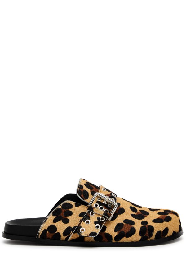 Alohas Halia Leopard-print Calf-hair Clogs - 41 (IT41/ UK8)