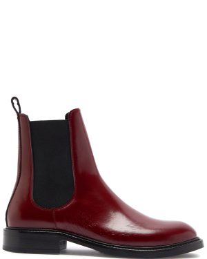 Alohas Lanz Leather Chelsea Boots - Burgundy - 41 (IT41/ UK8)