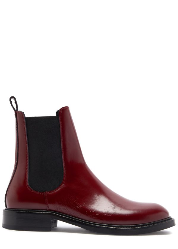 Alohas Lanz Leather Chelsea Boots - Burgundy - 41 (IT41/ UK8)