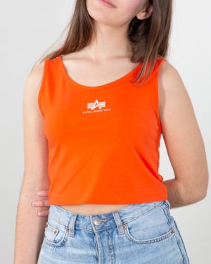 Alpha Industries Basic Crop SL Ladies Tank Top, red, Size XL for Women