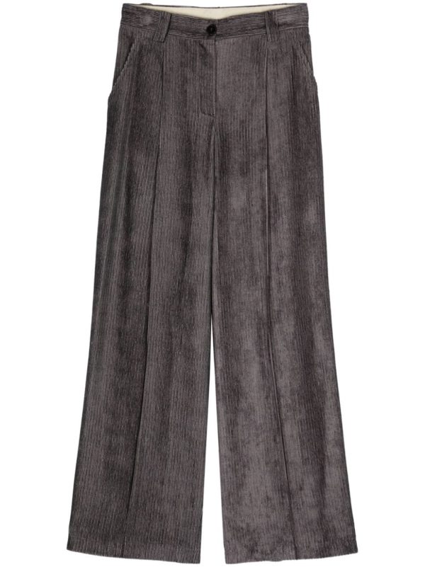 Alysi Velvet Wide-Leg Trousers
