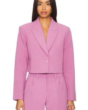 Amanda Uprichard Reggie Crop Blazer in Pink. Size S, XL, XS.
