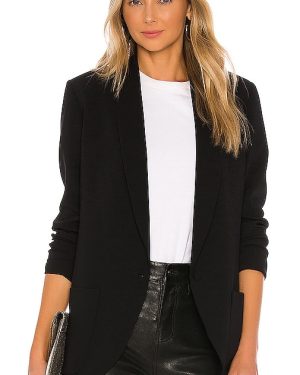Amanda Uprichard Shawl Collar Blazer in Black. Size L, S, XL, XS.