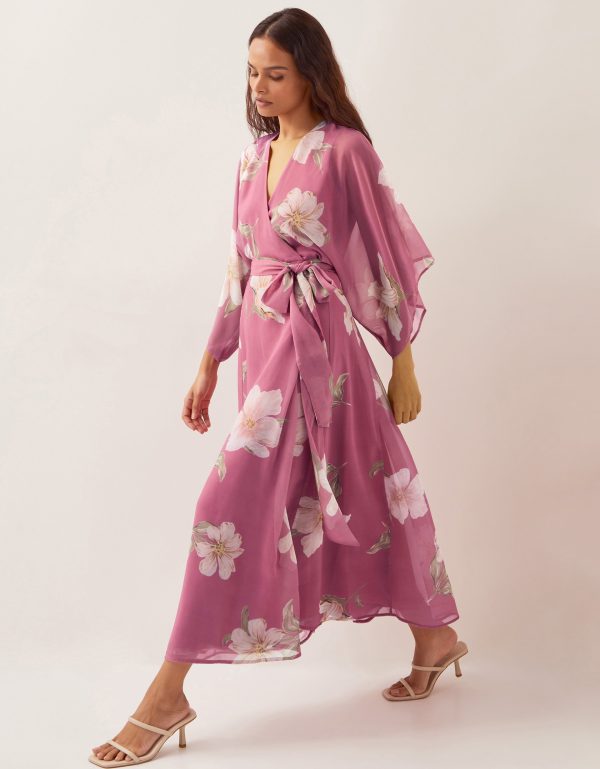 Amelia Wrap Maxi Dress Pink