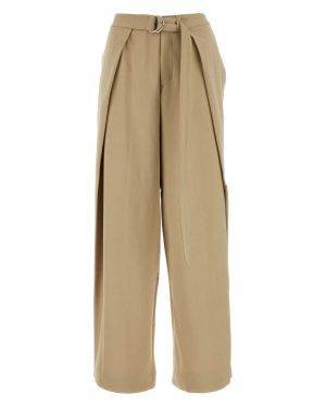 Ami Alexandre Mattiussi Beige Viscose Blend Wide-leg Pant
