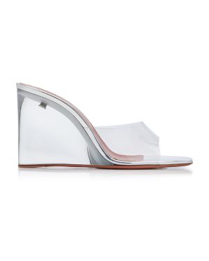 Amina Muaddi - Lupita PVC Wedge Sandals - Clear - IT 40 - Moda Operandi