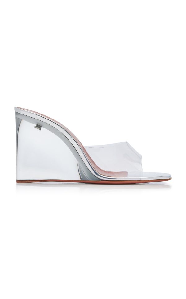 Amina Muaddi - Lupita PVC Wedge Sandals - Clear - IT 40 - Moda Operandi