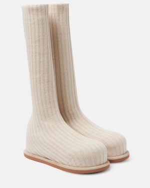 Amina Muaddi Veneda 15 knee-high sock boots