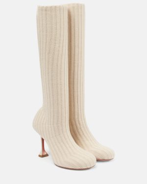 Amina Muaddi Veneda 95 knee-high sock boots