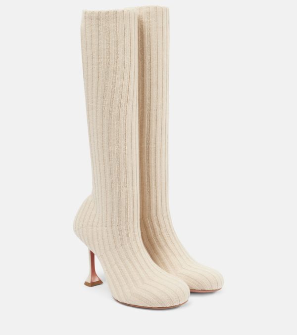 Amina Muaddi Veneda 95 knee-high sock boots