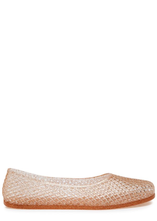 Ancient Greek Sandals Iro Glitter Rubber Ballet Flats - Beige - 38 (IT38/ UK5)