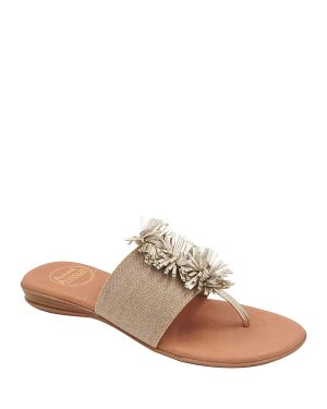 Andre Assous Women's Novalee Slip On Embellished Thong Slide Sandals