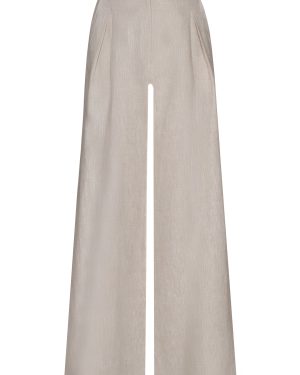 Andres Otalora - Desperte Pleated Linen Wide-Leg Pants - Neutral - US 0 - Only At Moda Operandi