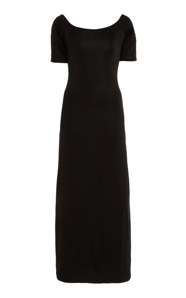 Anemos - Carolyn Off-The-Shoulder Jersey Midi Dress - Black - XL - Moda Operandi