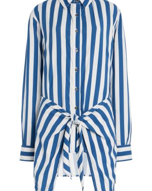 Anemos - L.A. Striped Stretch-Twill Mini Wrap Shirt Dress - Stripe - L - Moda Operandi