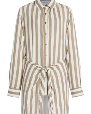 Anemos - L.A. Striped Twill Mini Shirt Dress - Stripe - XS - Moda Operandi