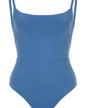 Anemos - Square-Neck Open-Back One-Piece Swimsuit - Blue - XS - Moda Operandi