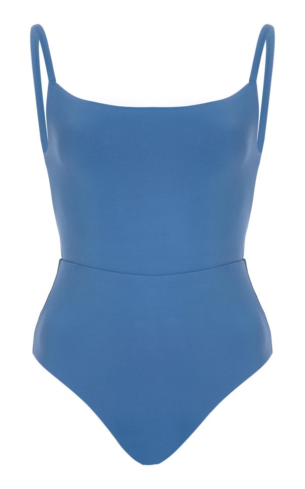 Anemos - Square-Neck Open-Back One-Piece Swimsuit - Blue - XS - Moda Operandi