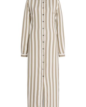 Anemos - Striped Twill Maxi Shirt Dress - Stripe - S - Moda Operandi