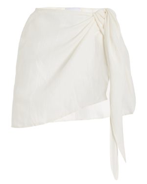 Anemos - The Wrap Linen-Blend Mini Skirt - White - XL - Moda Operandi