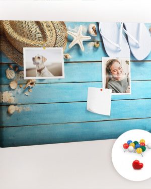 Anmar Hat and Flip-Flops Wall Mounted Cork Board