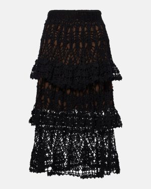 Anna Kosturova Elsie crochet cotton midi skirt