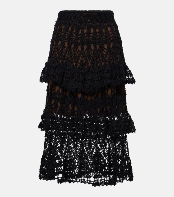 Anna Kosturova Elsie crochet cotton midi skirt